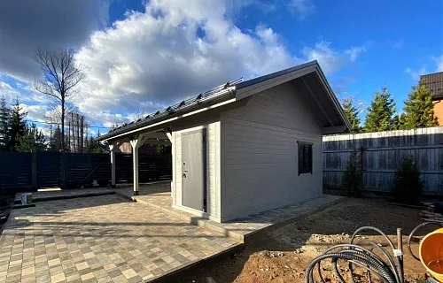 Навес для двух машин с хозблоком РИВЬЕРА — Фото 2