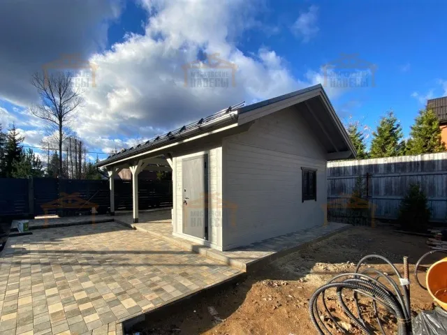 Навес для двух машин с хозблоком РИВЬЕРА — Фото 2