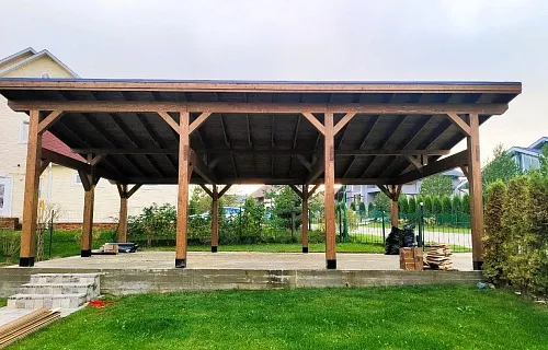 Односкатный навес для двух машин ХАРТВУД 2.0 — Фото 4