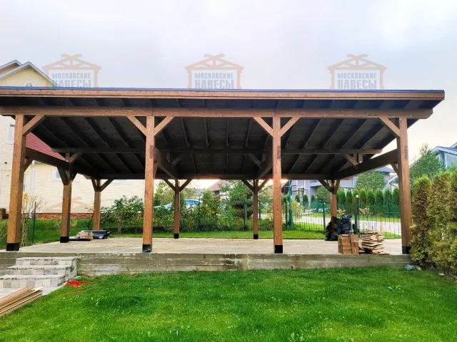 Односкатный навес для двух машин ХАРТВУД 2.0 — Фото 4