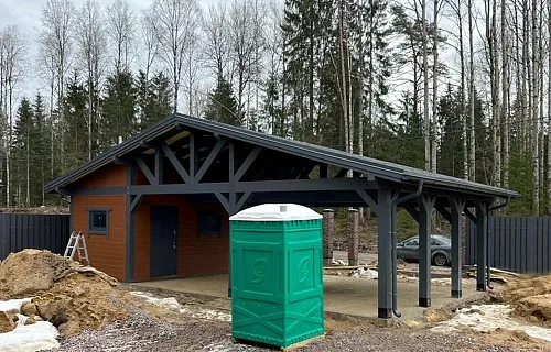 Навес для двух машин с хозблоком ВИКИНГ — Фото 13