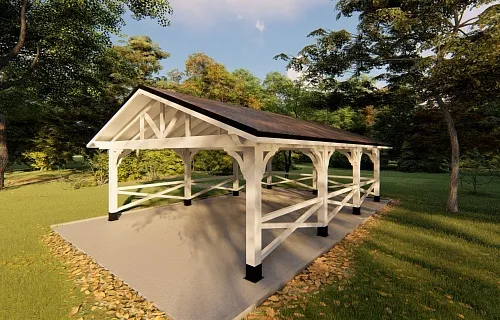 Деревянный навес для авто с ограждениями МОНТЕ-КАРЛО — Фото 4