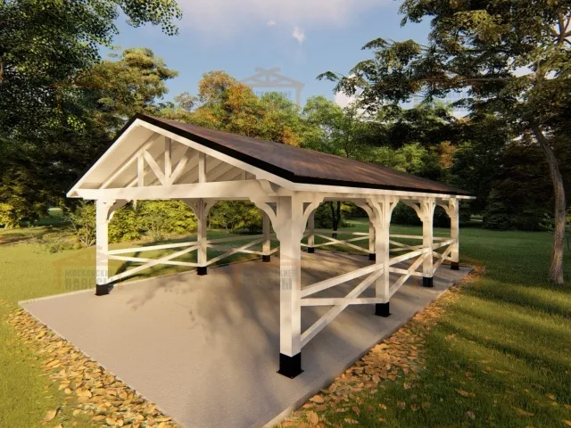 Деревянный навес для авто с ограждениями МОНТЕ-КАРЛО — Фото 4