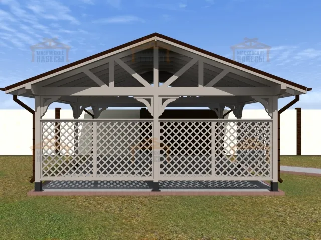 Деревянный навес для машин с перголами ЭДЕМ — Фото 7