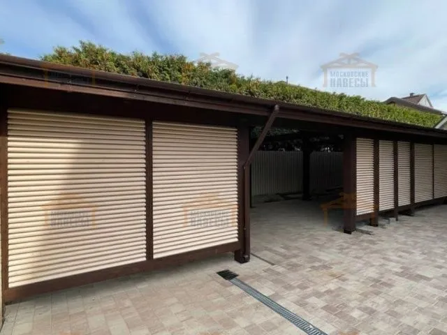 Деревянный навес для авто с ограждениями МОНТЕ-КАРЛО — Фото 3