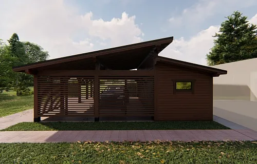 Навес для двух машин с хозблоком КОНАКОВО 2.0 — Фото 5