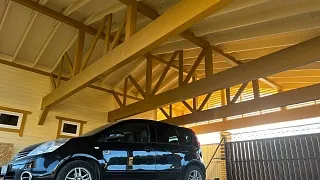 Навес для двух машин с хозблоком ВИКИНГ 2.0 - миниатюра