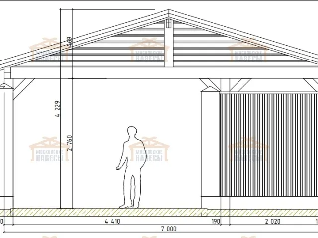 Навес из клееного бруса БОНАПАРТ — Фото 10