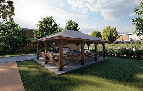 Навес для 3ех машин ВЕСТА — Фото 8