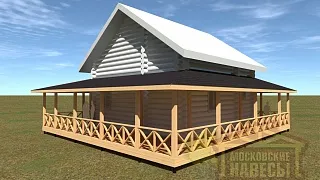 КРУГОВАЯ ВЕРАНДА К ДОМУ РУЧНОЙ РУБКИ КРУГОВАЯ - миниатюра