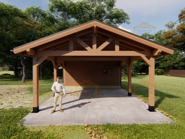 Навес для двух авто с хозблоком ЮПИТЕР — Фото 8