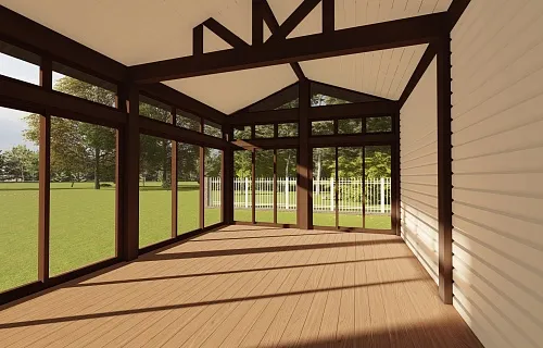 Застекленная беседка с хозблоком ЖАСМИН — Фото 10