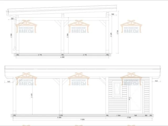 Навес для двух машин с хозблоком ФЛЭТ 2.0 — Фото 8