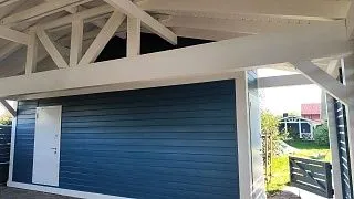 Навес для трех авто с хозблоком СОНАТА - миниатюра