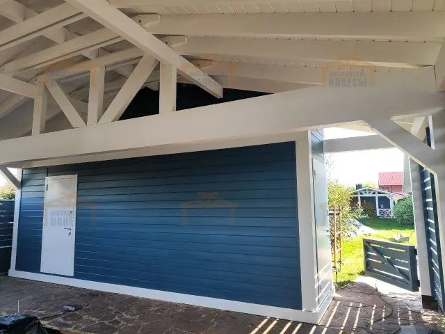 Навес для трех авто с хозблоком СОНАТА — Фото 3