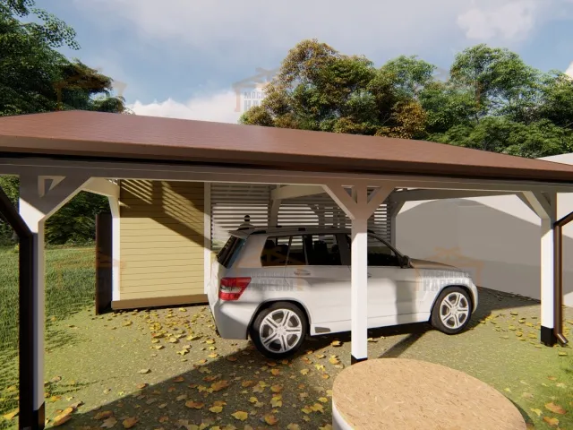 Навес с хозблоком и беседкой СКАНДИ — Фото 3