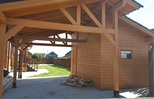 Навес для одного авто с хозблоком ВЕЛИГОРСКИЙ — Фото 3