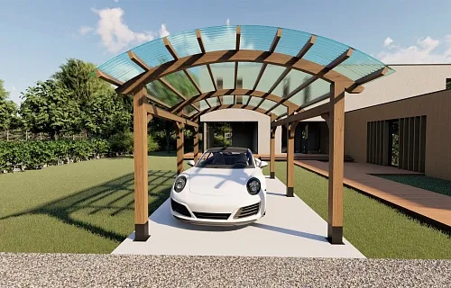 НАВЕС С ГНУТОКЛЕЕНЫМИ БАЛКАМИ СИЦИЛИЯ — Фото 2