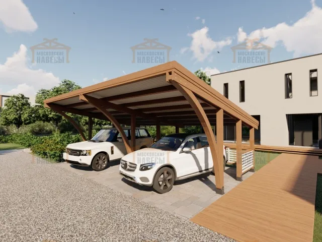 НАВЕС С ГНУТОКЛЕЕНЫМИ БАЛКАМИ РОДОС — Фото 2