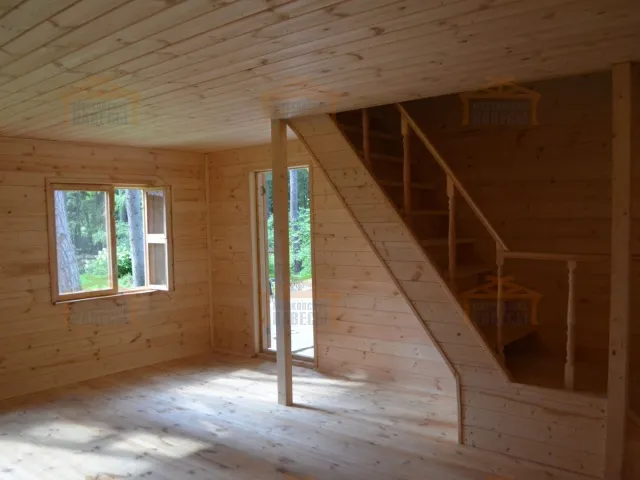 Деревянный навес для двух машин с каркасным домиком ОЛИМП — Фото 6