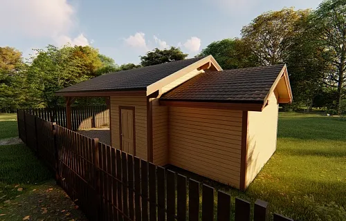 Навес для двух машин с хозблоком ФЭМИЛИ — Фото 9