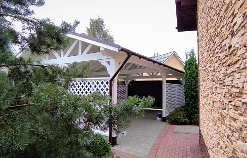 Деревянный навес для машин с перголами НИКОЛЬСКИЙ — Фото 2