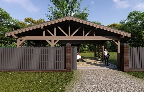 Навес для трех машин ТРИО — Фото 9