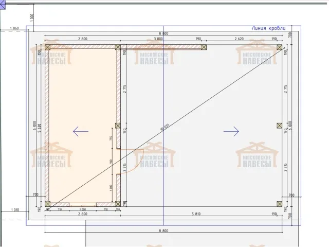 Навес для двух автомобилей с хозблоком БАВАРИЯ MAXI 2.0 — Фото 11