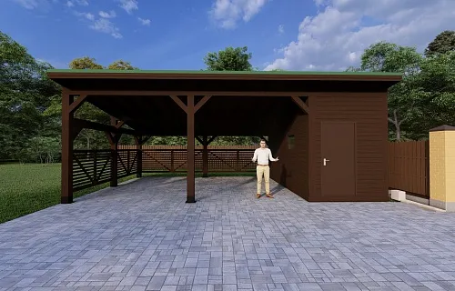 Навес односкатный с хозблоком УСАДЬБА — Фото 6