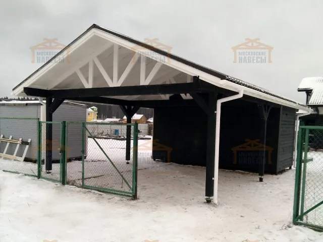 Навес для двух машин с хозблоком РИВЬЕРА — Фото 7