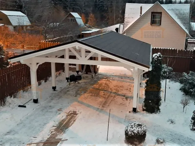 Навес для двух машин ЛИДЕР — Фото 7