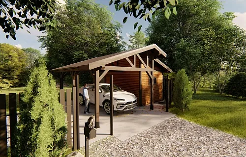 Навес для одного авто с хозблоком ВЕЛИГОРСКИЙ — Фото 9