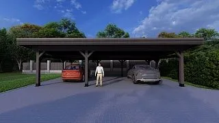 Навес для двух машин РОНДО 2.0 - миниатюра