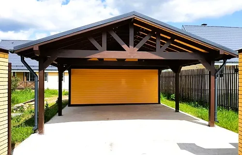 Навес для двух машин с хозблоком РИВЬЕРА — Фото 6