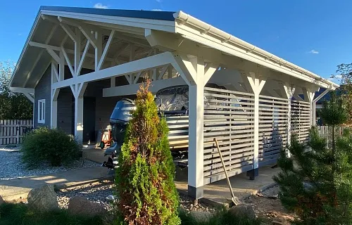 Навес для двух машин с хозблоком ВИКИНГ — Фото 6