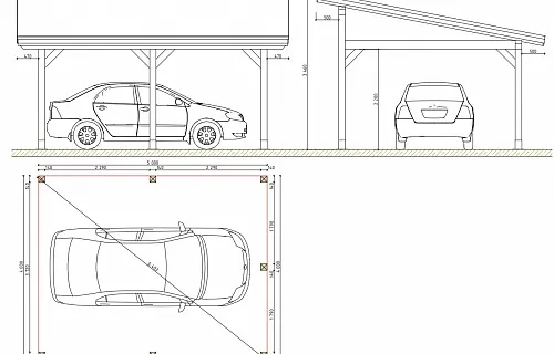 Навес для одного автомобиля ЛОТУС 2.0 — Фото 5