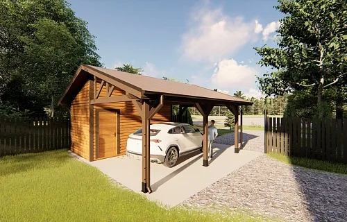 Навес для одного авто с хозблоком ВЕЛИГОРСКИЙ — Фото 11