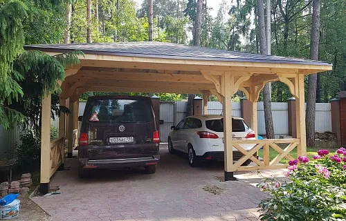 Навес для двух машин МАЛАХОВКА — Фото 2