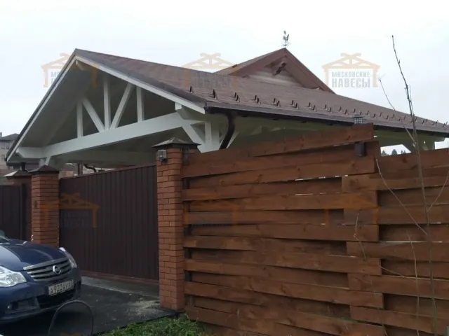 Навес для двух машин КАНТРИ — Фото 13