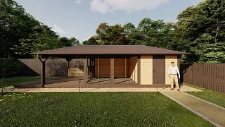 Застекленная беседка с хозблоком САКСОНИЯ - миниатюра