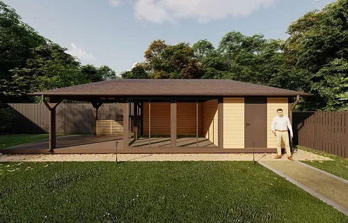 Застекленная беседка с хозблоком САКСОНИЯ — Фото 8