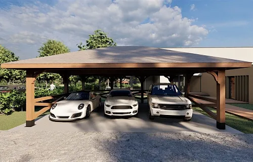 Навес для 3ех машин ВЕСТА — Фото 6