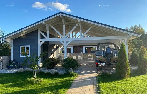 Навес для двух машин с хозблоком ВИКИНГ — Фото 5