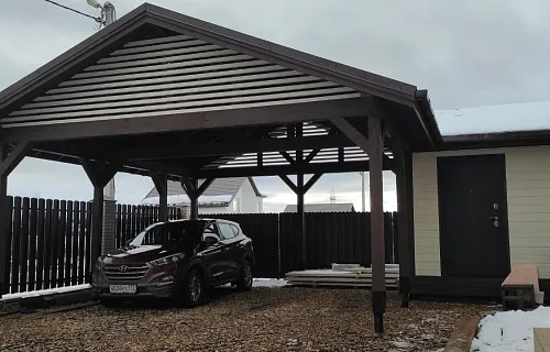 Навес для двух автомобилей с хозблоком КАЛИФОРНИЯ — Фото 11