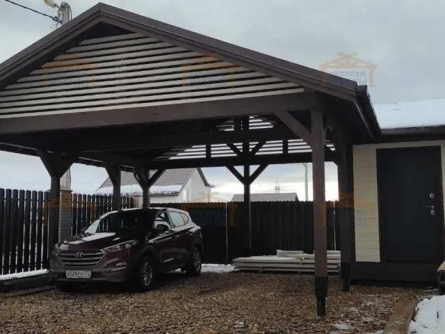 Навес для двух автомобилей с хозблоком КАЛИФОРНИЯ — Фото 11