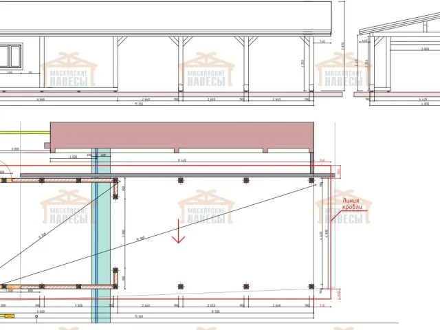 Навес с гаражом МЕДВЕЖИЙ — Фото 10