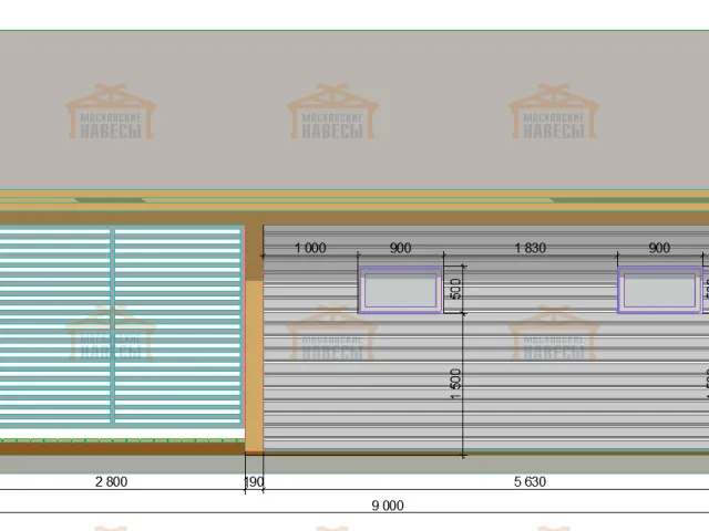 Навес для четырех авто с хозблоком АРНОЛЬД — Фото 11