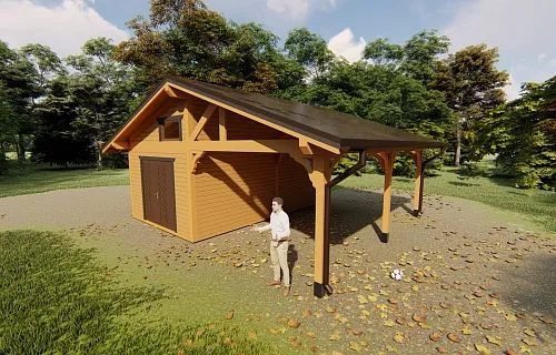 Навес с гаражом ИНДИАНА — Фото 2