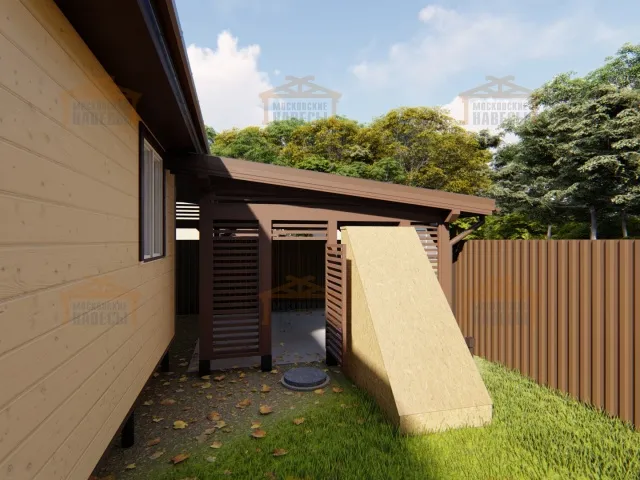 Навес для двух автомобилей с хозблоком КОЛОРАДО — Фото 6