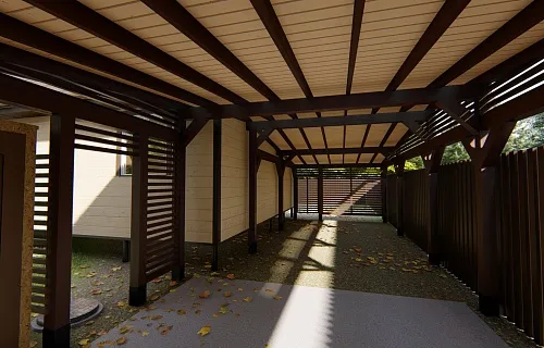 Навес для двух автомобилей с хозблоком КОЛОРАДО — Фото 7